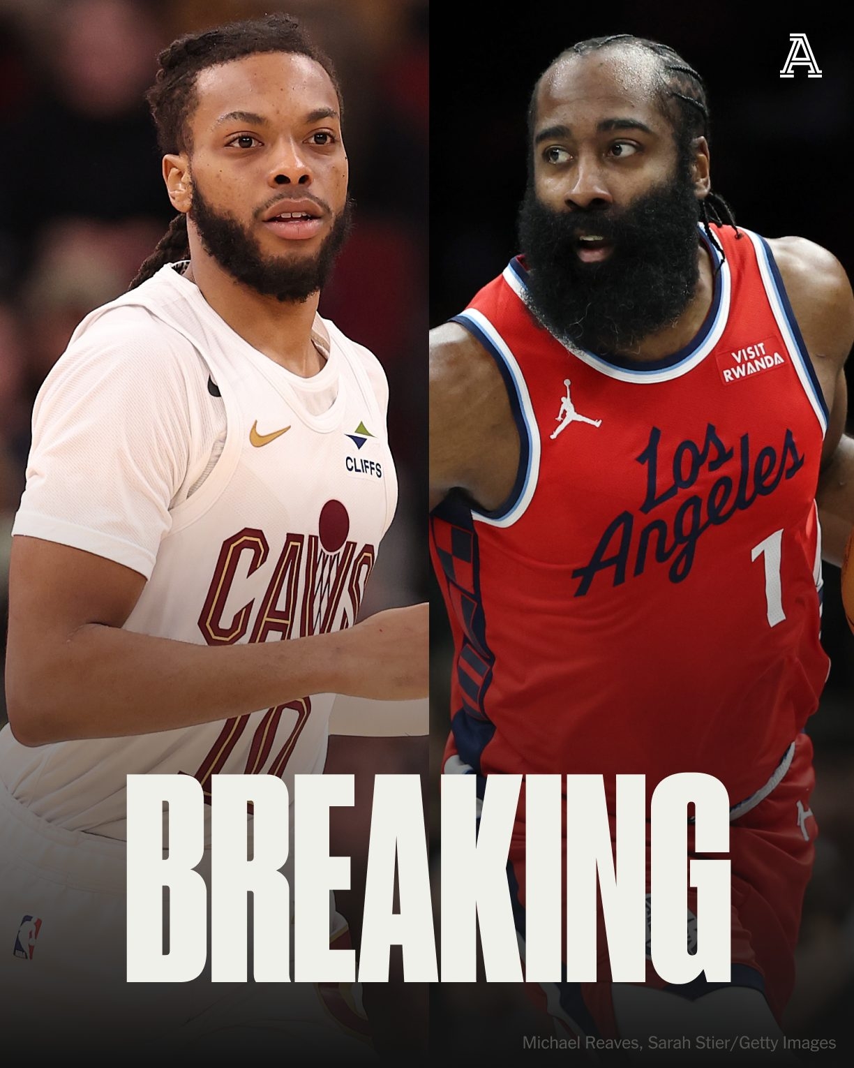 ESPN对哈登去骑士交易评级：骑士B 快船B-